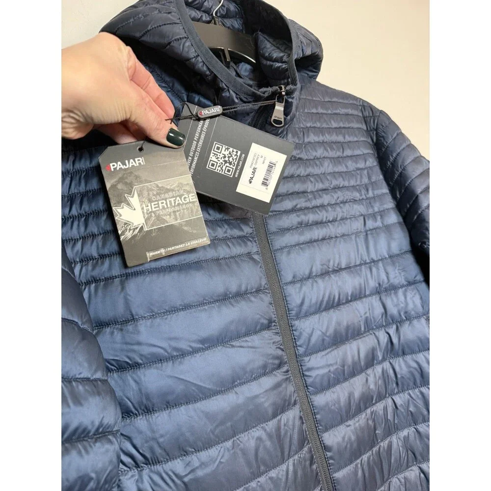 Pajar Canada Navy Osprey Channel Lightweight Packable Puffer Jacket NWT $229 Med